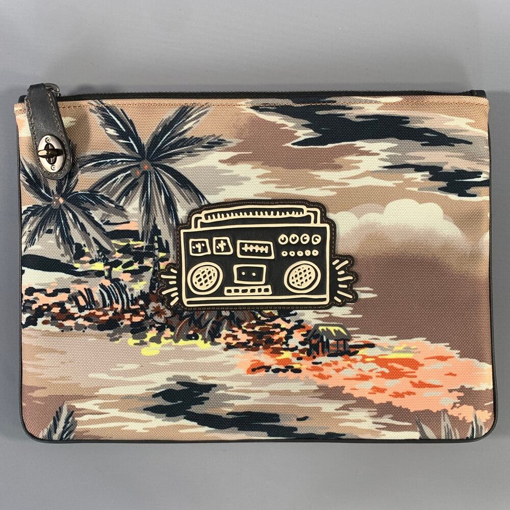 COACH SS2018 Tan Black 28731 Landscape Canvas Bag